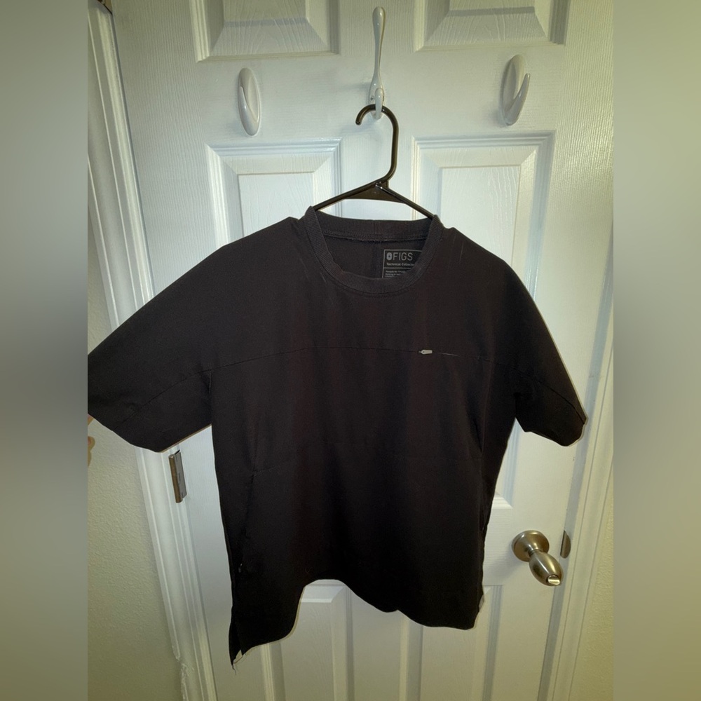 Figs Technical Collection Scrub Top Black 3 Pockets Size XS